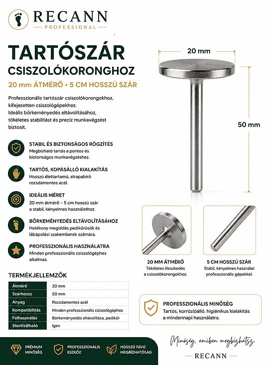 Tartószár csiszolókoronghoz 20mm